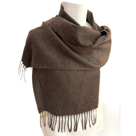 Geoffrey Beene 100% Pure Wool Scarf 🇮🇹 – Made in Italy – Chocolate Brown - Picture 7 of 9